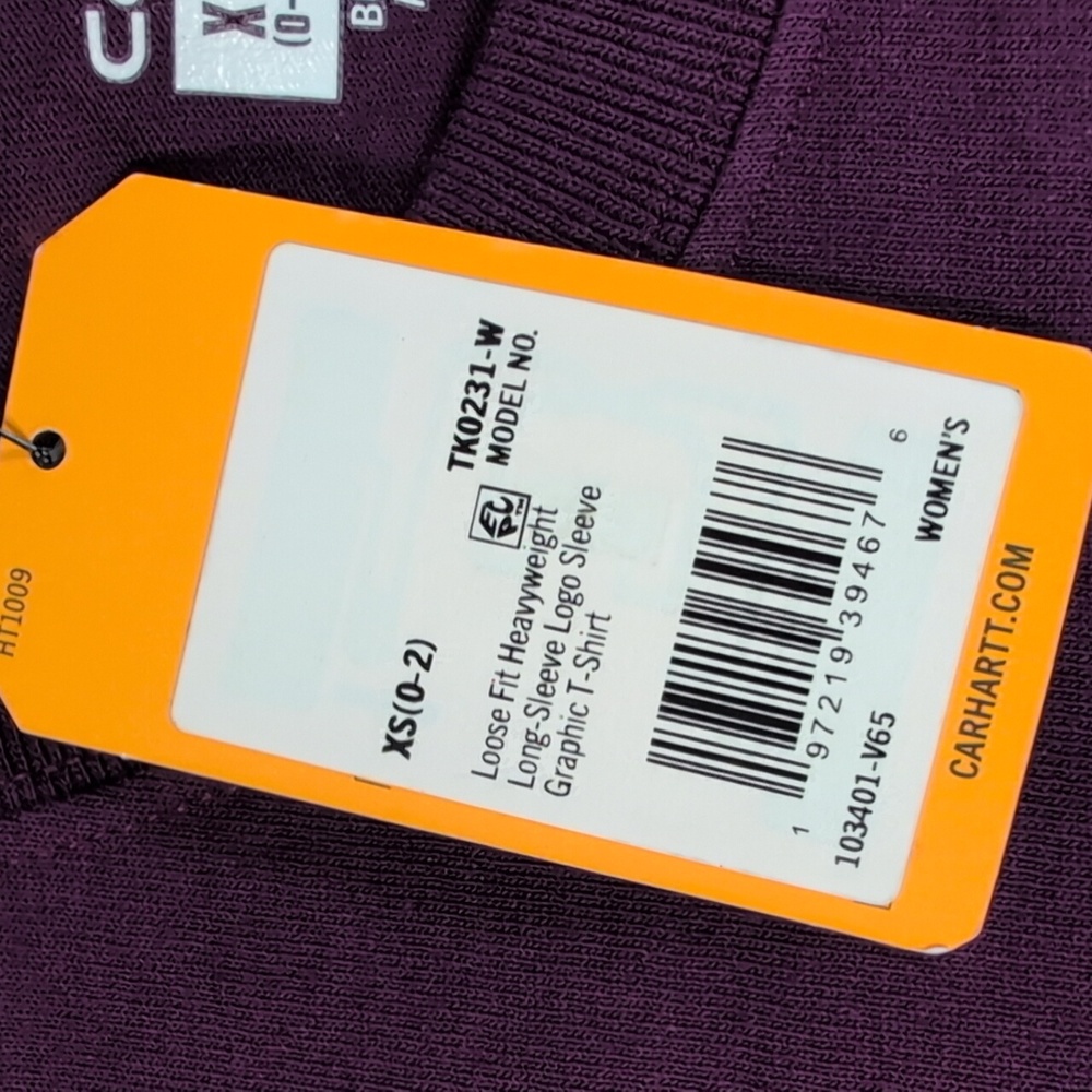 Carhartt Loose Fit Long Sleeve Graphic T-Shirt in Eggplant Women's Size XS - Picture 4 of 10